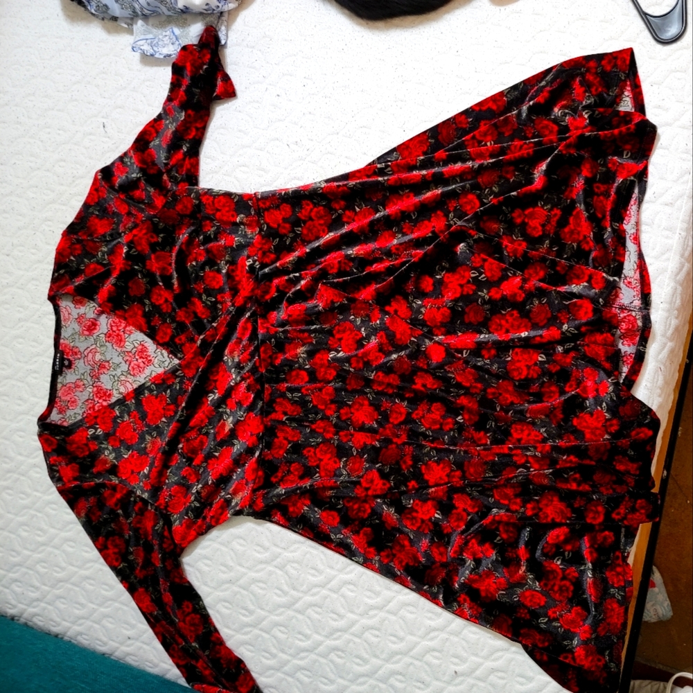 Torrid Floral Velvet Mini Dress